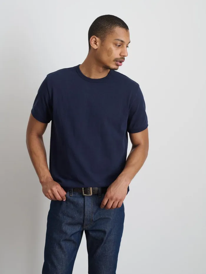 Alex Mill Tees Polos Men Standard T Shirt In Slub Cotton Navy