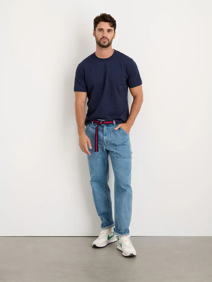 Alex Mill Tees Polos Men Standard T Shirt In Slub Cotton Navy