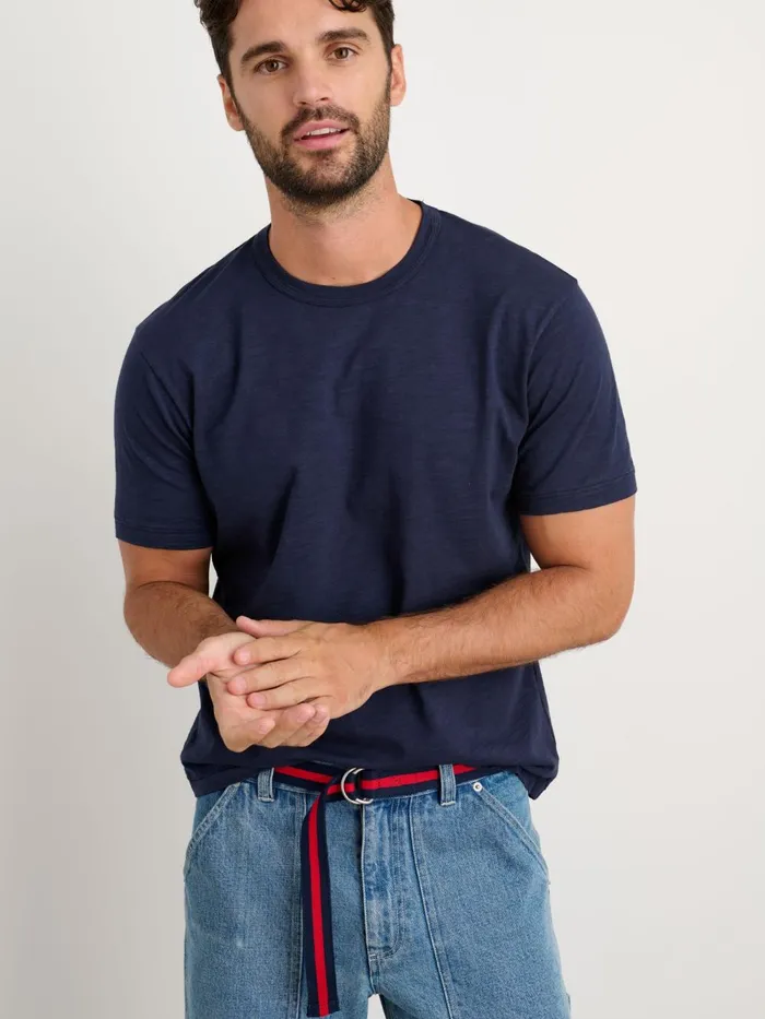 Alex Mill Tees Polos Men Standard T Shirt In Slub Cotton Navy