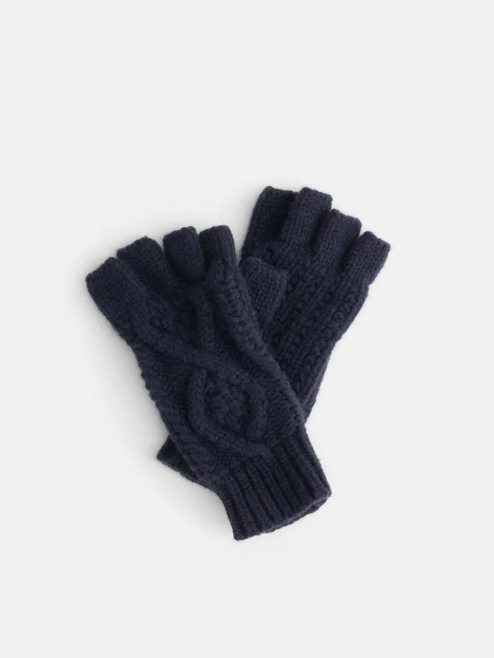 Alex Mill Women Aran CableGlovesInWool Navy