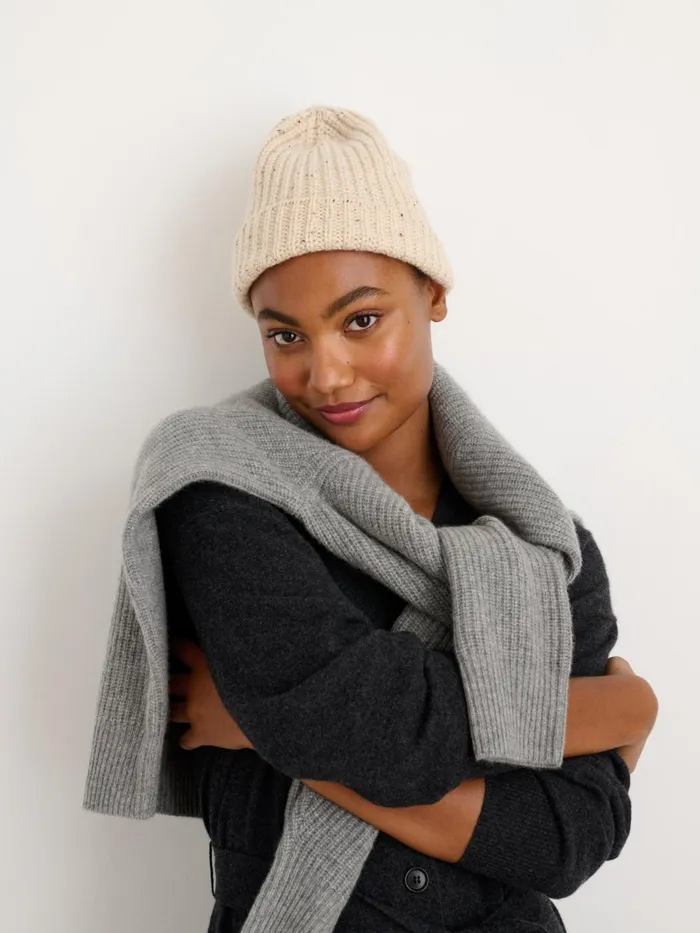 Alex Mill Women Cashmere Donegal Beanie Crme Donegal