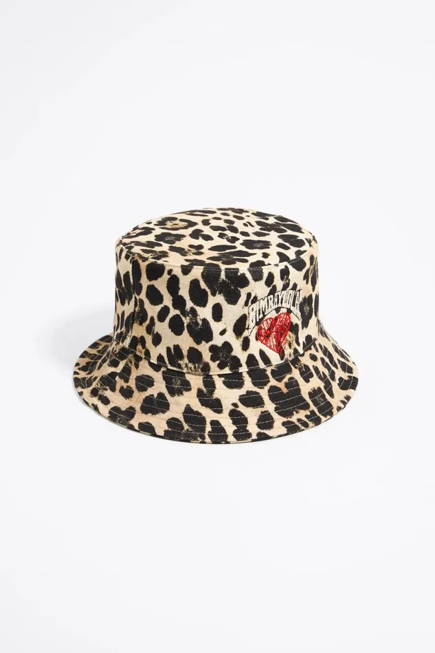 Animal Print Bucket Hat Leopard Natural Women Bimba Y Lola Hats And Caps
