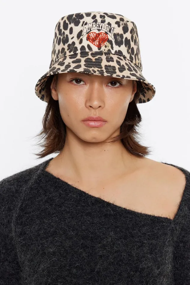Animal Print Bucket Hat Leopard Natural Women Bimba Y Lola Hats And Caps Animal Print Bucket Hat Leopard Natural Women Bimba Y Lola Hats And Caps