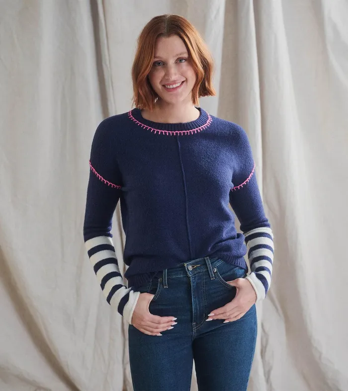Avery Sweater 8211 Navy Stripes Hatley