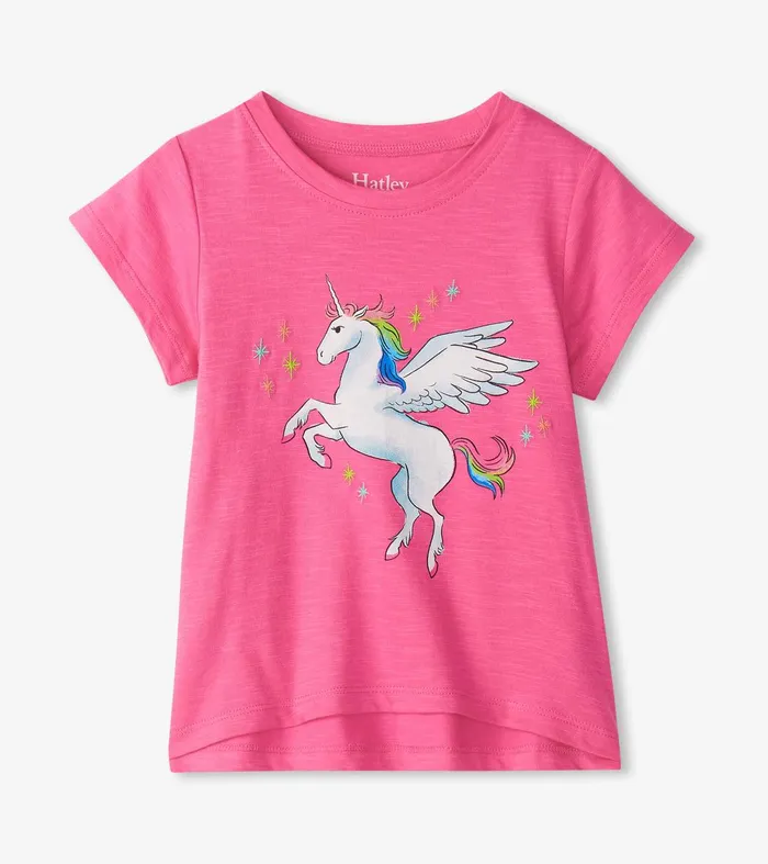 Baby and Toddler Girls Rainbow Unicorn Graphic Tee Hatley