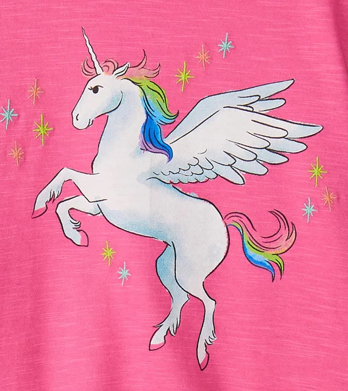 Baby and Toddler Girls Rainbow Unicorn Graphic Tee Hatley