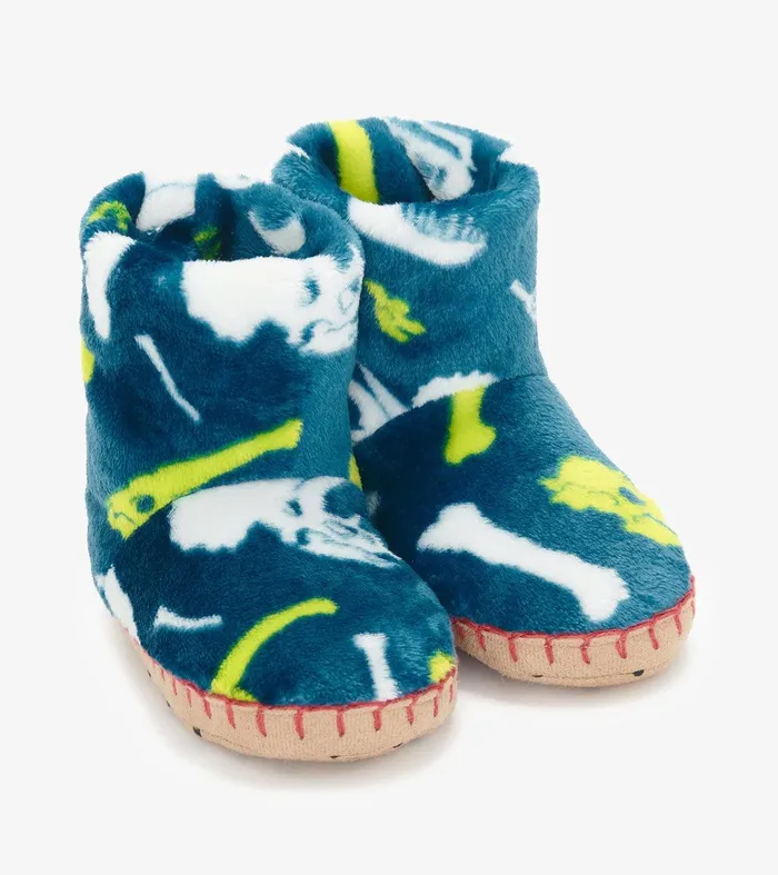Baby Boys Dino Fossils Fleece Slippers Hatley