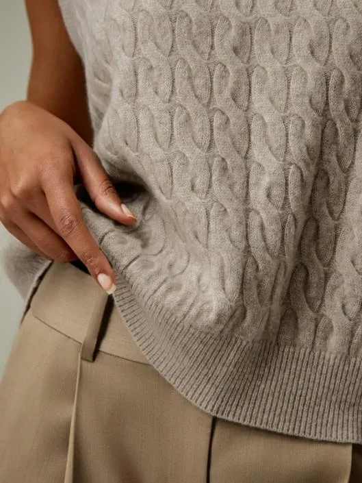 Baby Cashmere Round Neck Sleeveless Vest Women Lilysilk Knitwear
