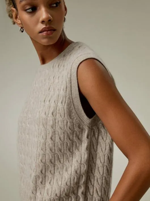 Baby Cashmere Round Neck Sleeveless Vest Women Lilysilk Knitwear