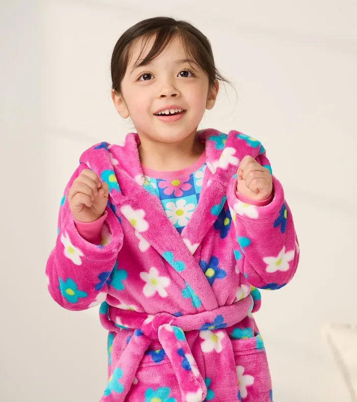 Baby Girls Daisies Fleece Robe Hatley