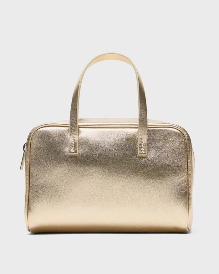 Bags Women Theory Mini Pillow Bag In Metallic Leather Light Gold