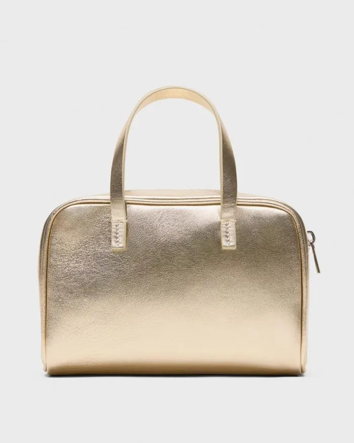 Bags Women Theory Mini Pillow Bag In Metallic Leather Light Gold