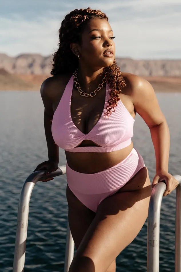 Baltic Born Bikini Women Del Mar Ribbed Bikini Top Pink