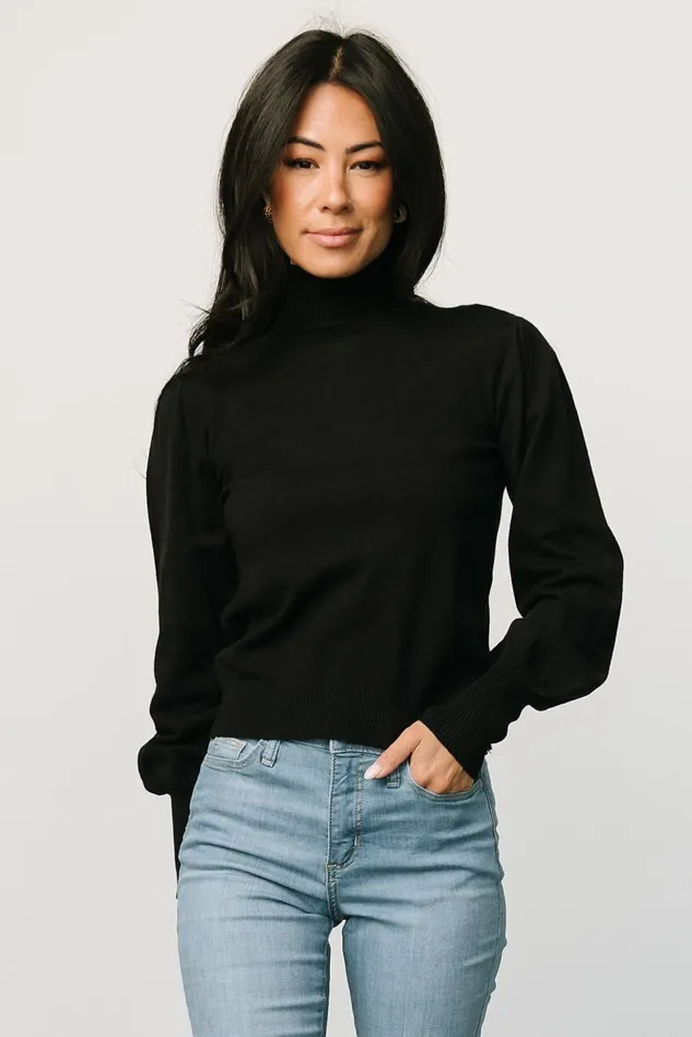 Baltic Born Blouses Shirts Women Danica Turtleneck Knit Top Black