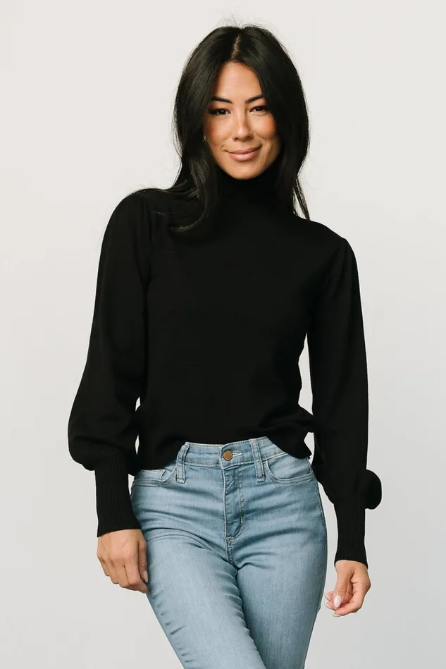 Baltic Born Blouses Shirts Women Danica Turtleneck Knit Top Black Baltic Born Blouses Shirts Women Danica Turtleneck Knit Top Black