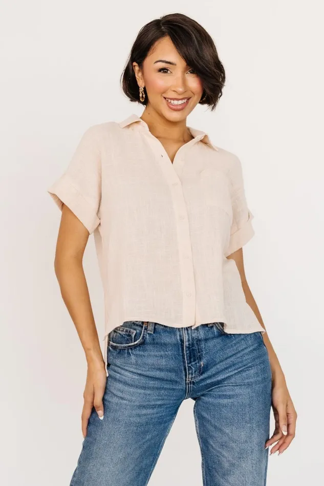 Baltic Born Blouses Shirts Women Hammond Short Sleeve Top Natural