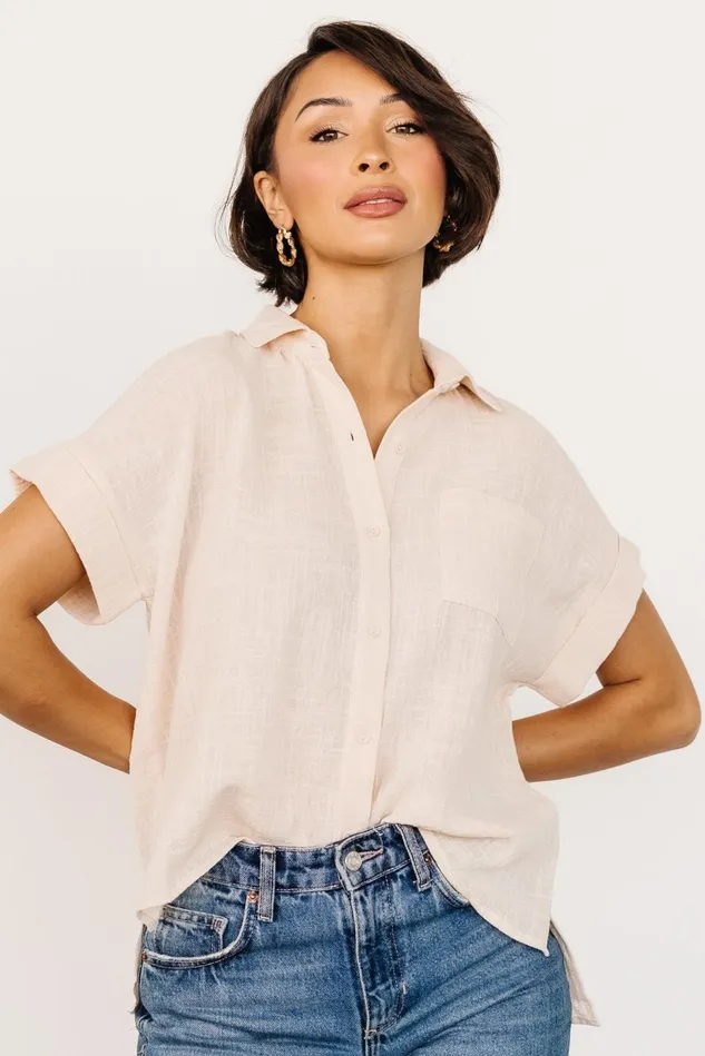 Baltic Born Blouses Shirts Women Hammond Short Sleeve Top Natural Baltic Born Blouses Shirts Women Hammond Short Sleeve Top Natural