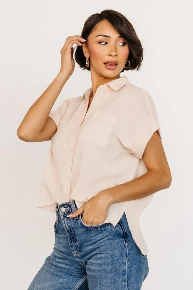 Baltic Born Blouses Shirts Women Hammond Short Sleeve Top Natural Baltic Born Blouses Shirts Women Hammond Short Sleeve Top Natural