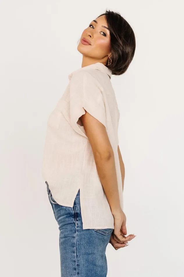 Baltic Born Blouses Shirts Women Hammond Short Sleeve Top Natural Baltic Born Blouses Shirts Women Hammond Short Sleeve Top Natural