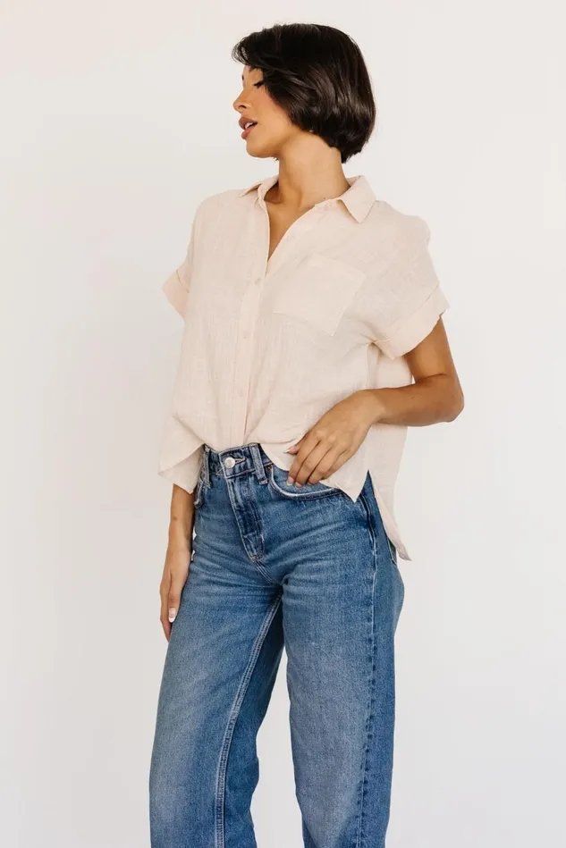 Baltic Born Blouses Shirts Women Hammond Short Sleeve Top Natural Baltic Born Blouses Shirts Women Hammond Short Sleeve Top Natural