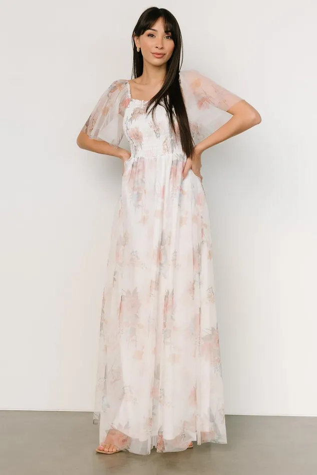 Baltic Born Bridal Women Cassandra Tulle Maxi Dress White Multi Baltic Born Bridal Women Cassandra Tulle Maxi Dress White Multi