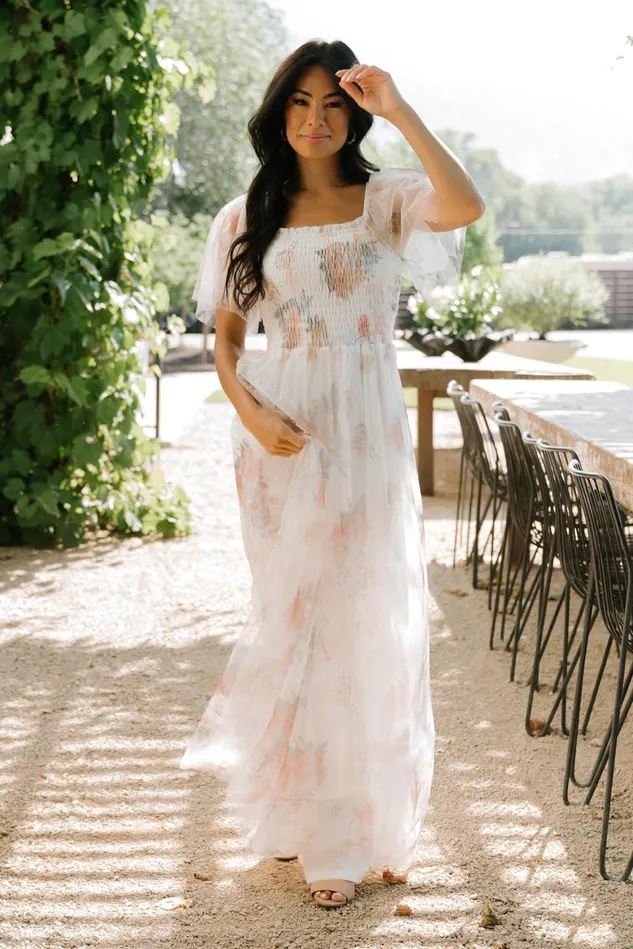 Baltic Born Bridal Women Cassandra Tulle Maxi Dress White Multi Baltic Born Bridal Women Cassandra Tulle Maxi Dress White Multi
