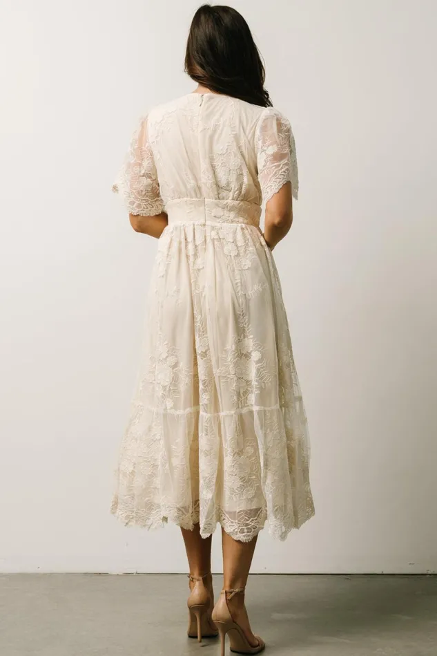 Baltic Born Bridal Women Clarisa Lace Midi Dress Vintage Cream Baltic Born Bridal Women Clarisa Lace Midi Dress Vintage Cream