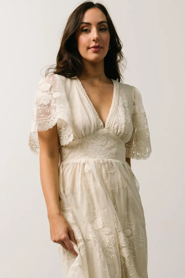 Baltic Born Bridal Women Clarisa Lace Midi Dress Vintage Cream Baltic Born Bridal Women Clarisa Lace Midi Dress Vintage Cream