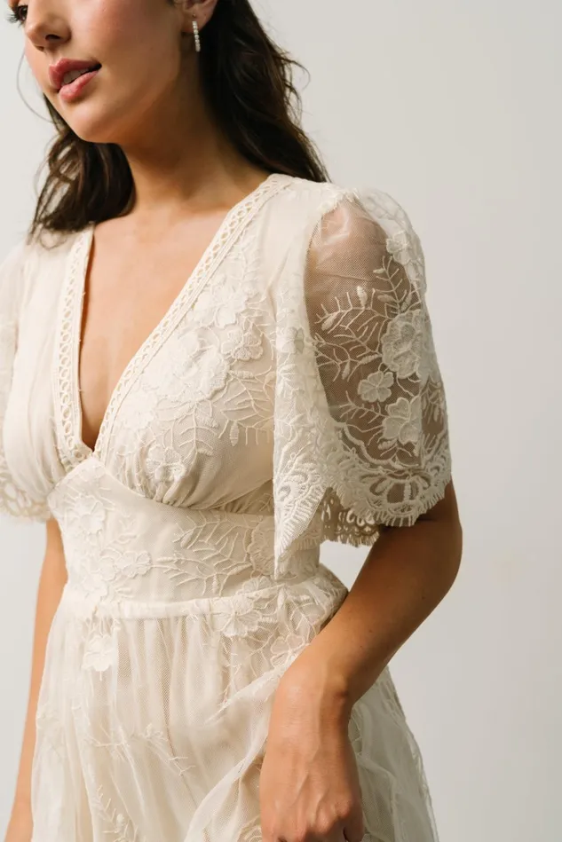 Baltic Born Bridal Women Clarisa Lace Midi Dress Vintage Cream Baltic Born Bridal Women Clarisa Lace Midi Dress Vintage Cream