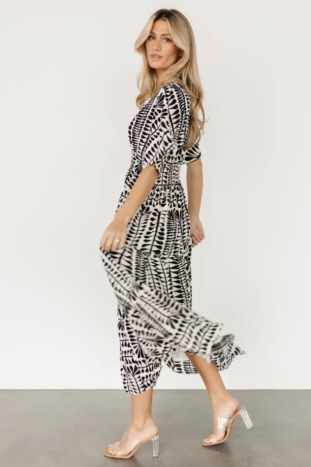 Baltic Born Bump Friendly Women Austin Kimono Dress Black Print Baltic Born Bump Friendly Women Austin Kimono Dress Black Print