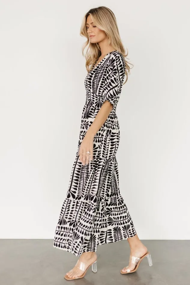 Baltic Born Bump Friendly Women Austin Kimono Dress Black Print Baltic Born Bump Friendly Women Austin Kimono Dress Black Print