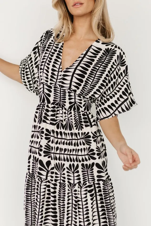 Baltic Born Bump Friendly Women Austin Kimono Dress Black Print Baltic Born Bump Friendly Women Austin Kimono Dress Black Print