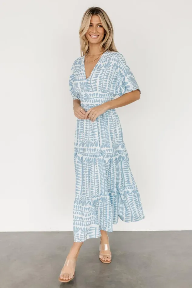 Baltic Born Bump Friendly Women Austin Kimono Dress Blue Print