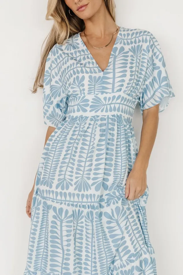 Baltic Born Bump Friendly Women Austin Kimono Dress Blue Print Baltic Born Bump Friendly Women Austin Kimono Dress Blue Print