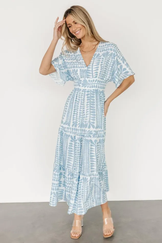 Baltic Born Bump Friendly Women Austin Kimono Dress Blue Print Baltic Born Bump Friendly Women Austin Kimono Dress Blue Print