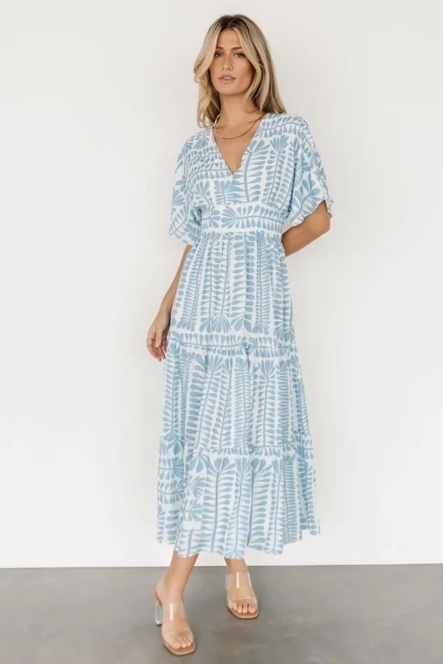 Baltic Born Bump Friendly Women Austin Kimono Dress Blue Print Baltic Born Bump Friendly Women Austin Kimono Dress Blue Print