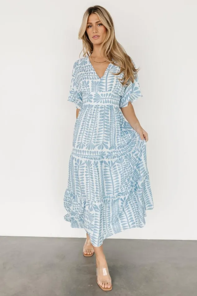 Baltic Born Bump Friendly Women Austin Kimono Dress Blue Print Baltic Born Bump Friendly Women Austin Kimono Dress Blue Print