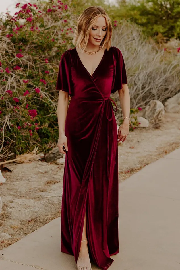 Baltic Born Bump Friendly Women Meghan Velvet Wrap Maxi Dress Mulberry Baltic Born Bump Friendly Women Meghan Velvet Wrap Maxi Dress Mulberry