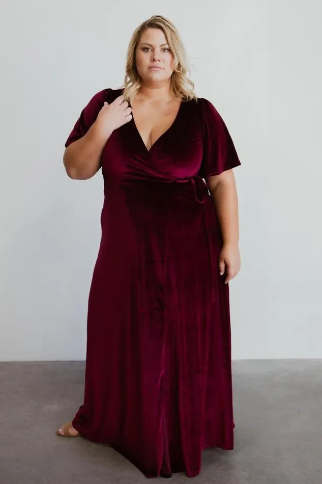 Baltic Born Bump Friendly Women Meghan Velvet Wrap Maxi Dress Mulberry Baltic Born Bump Friendly Women Meghan Velvet Wrap Maxi Dress Mulberry