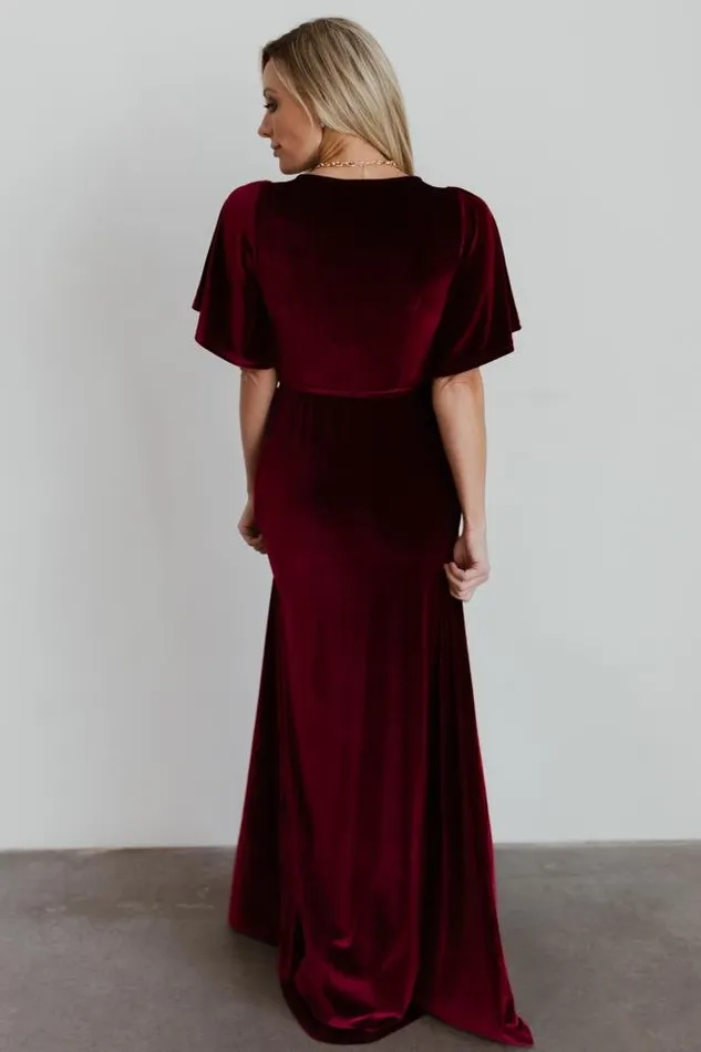 Baltic Born Bump Friendly Women Meghan Velvet Wrap Maxi Dress Mulberry Baltic Born Bump Friendly Women Meghan Velvet Wrap Maxi Dress Mulberry