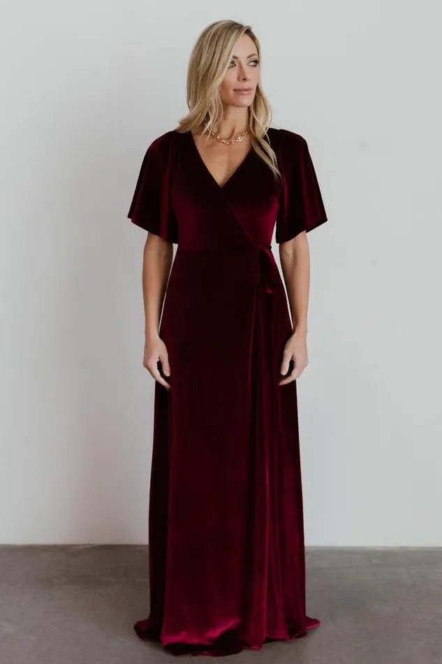 Baltic Born Bump Friendly Women Meghan Velvet Wrap Maxi Dress Mulberry Baltic Born Bump Friendly Women Meghan Velvet Wrap Maxi Dress Mulberry