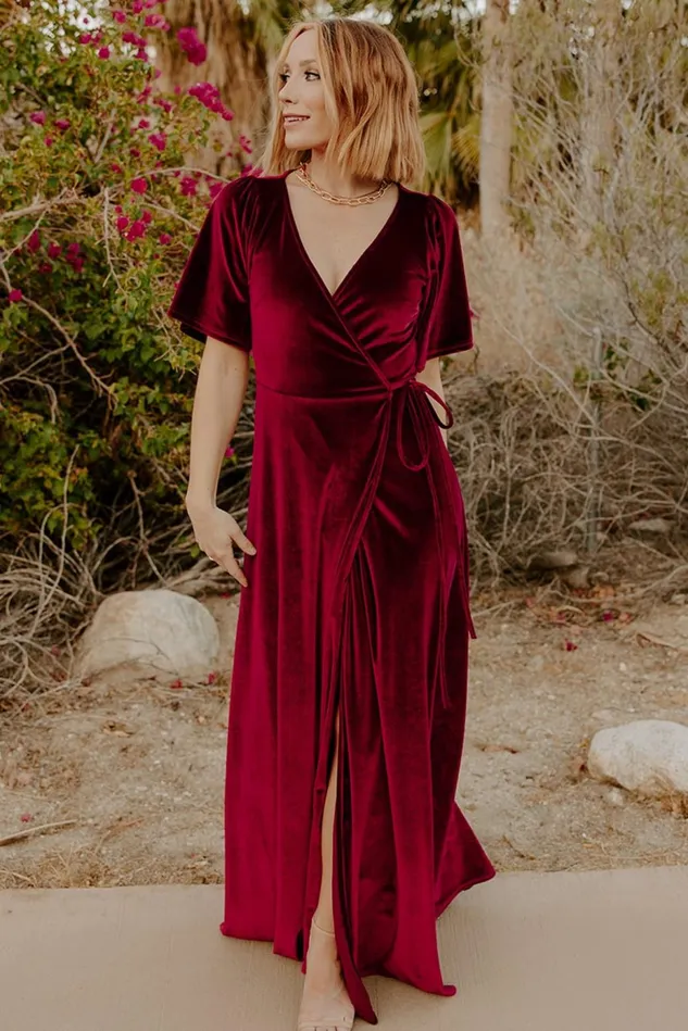 Baltic Born Bump Friendly Women Meghan Velvet Wrap Maxi Dress Mulberry Baltic Born Bump Friendly Women Meghan Velvet Wrap Maxi Dress Mulberry