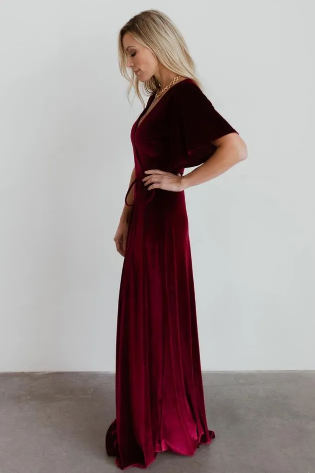 Baltic Born Bump Friendly Women Meghan Velvet Wrap Maxi Dress Mulberry Baltic Born Bump Friendly Women Meghan Velvet Wrap Maxi Dress Mulberry