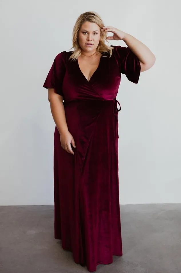 Baltic Born Bump Friendly Women Meghan Velvet Wrap Maxi Dress Mulberry Baltic Born Bump Friendly Women Meghan Velvet Wrap Maxi Dress Mulberry