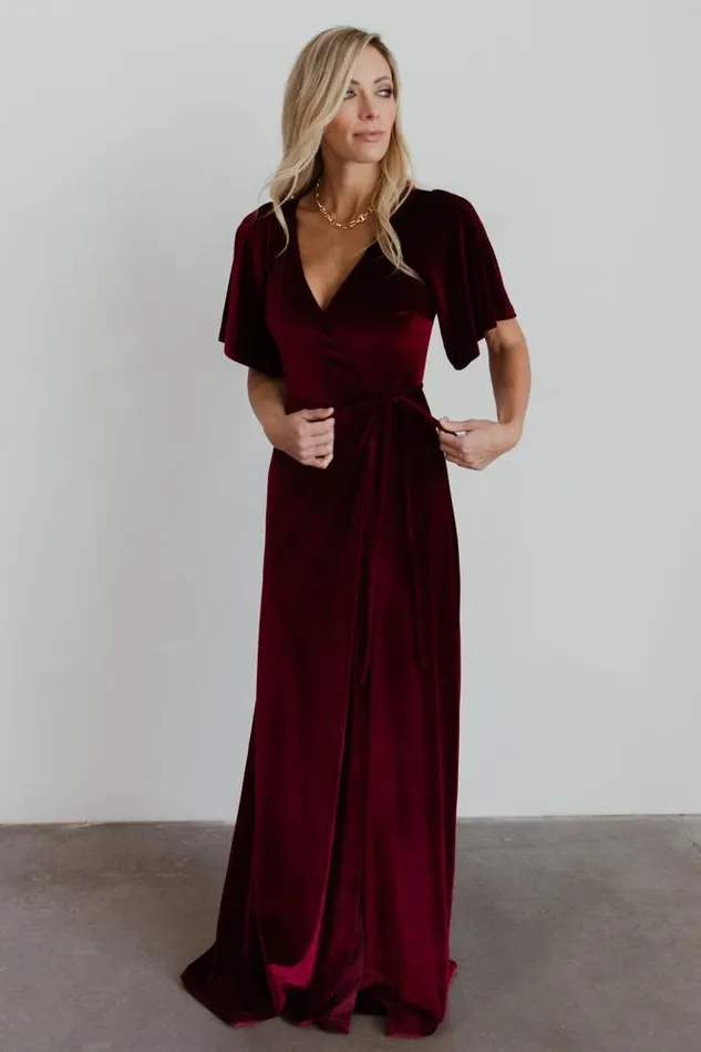 Baltic Born Bump Friendly Women Meghan Velvet Wrap Maxi Dress Mulberry Baltic Born Bump Friendly Women Meghan Velvet Wrap Maxi Dress Mulberry