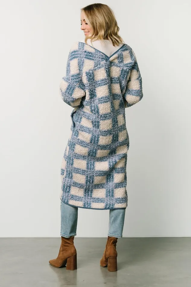 Baltic Born Cardigans Women Breckenridge Sherpa Long Cardigan Blue Plaid Baltic Born Cardigans Women Breckenridge Sherpa Long Cardigan Blue Plaid