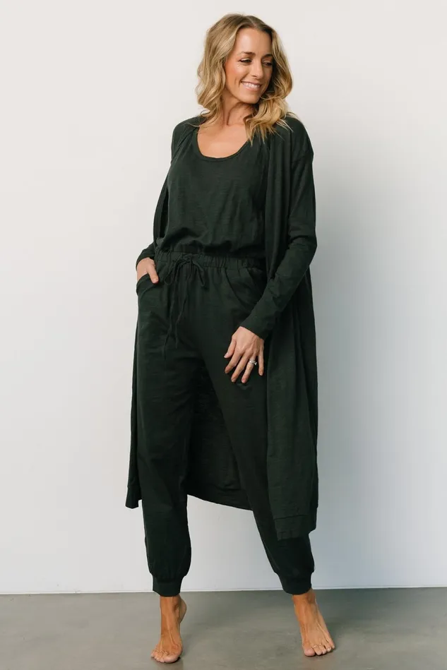 Baltic Born Cardigans Women Janae Jumpsuit Cardigan Set Dark Green