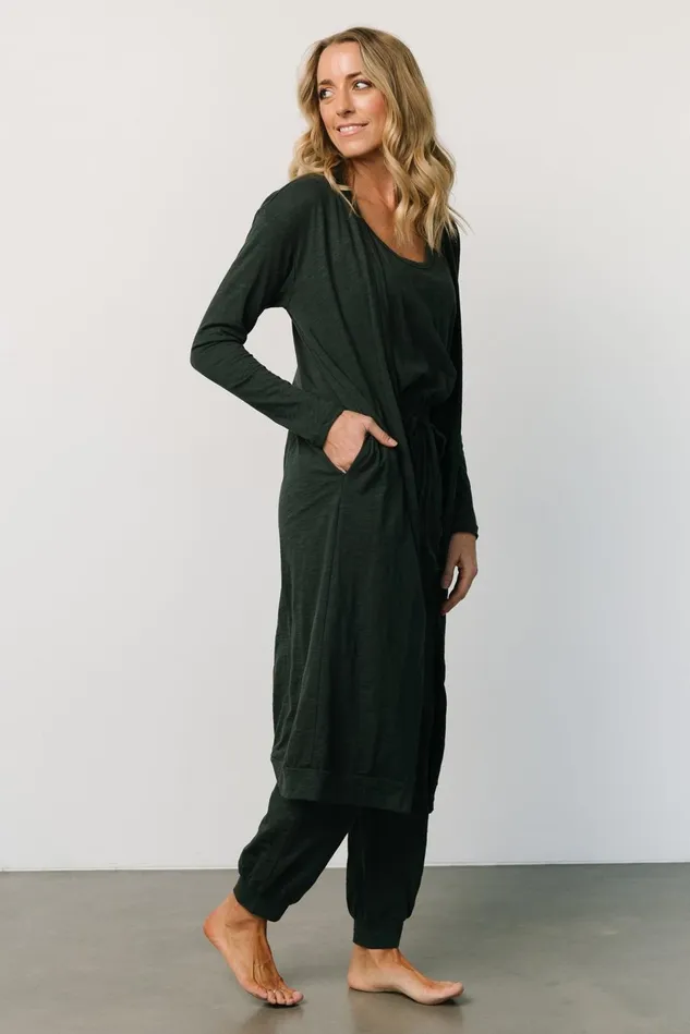 Baltic Born Cardigans Women Janae Jumpsuit Cardigan Set Dark Green