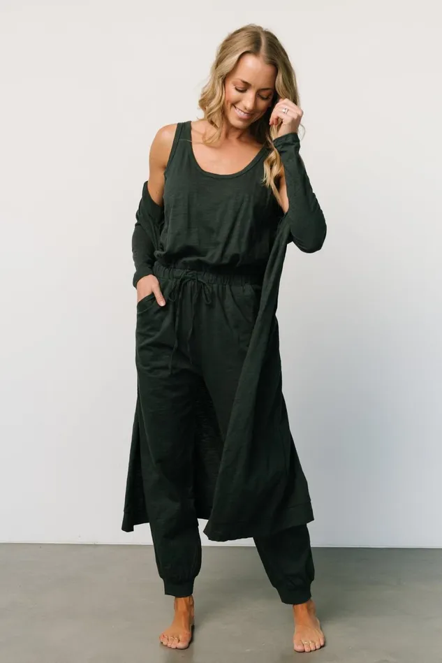 Baltic Born Cardigans Women Janae Jumpsuit Cardigan Set Dark Green