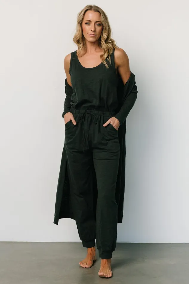 Baltic Born Cardigans Women Janae Jumpsuit Cardigan Set Dark Green